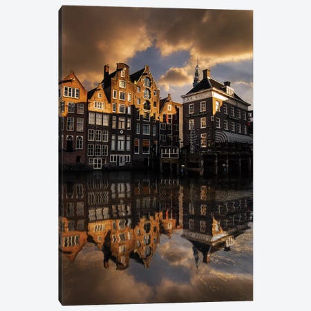 Amsterdam Houses Canvas Print #ENZ53} by Enzo Romano Canvas Print