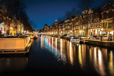 Amsterdam By Night by Enzo Romano art print