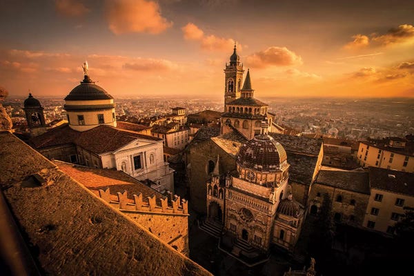 Enzo Romano: La Citta Alta, Bergamo, Italy by Enzo Romano