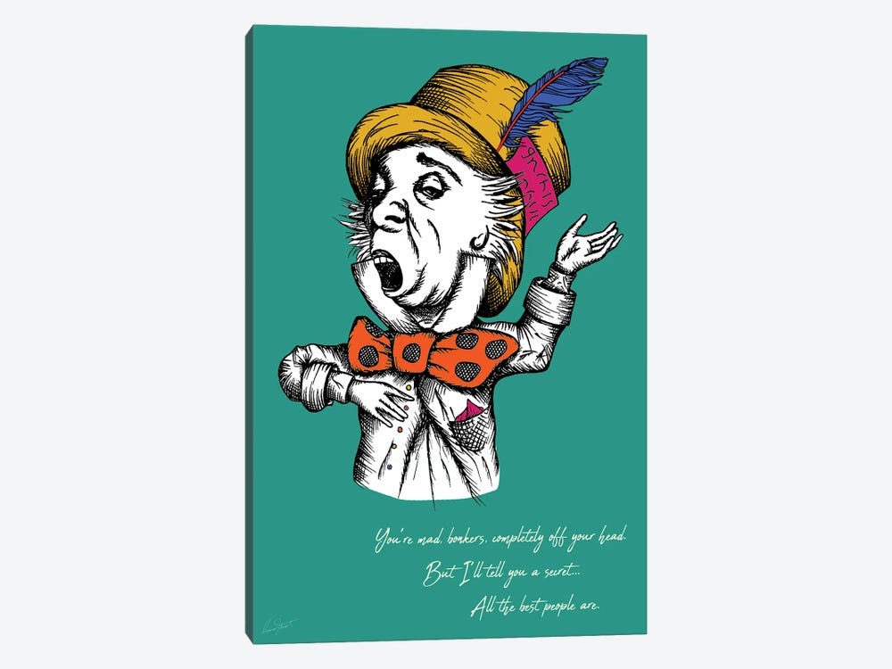 Alice in Wonderland The Mad Hatter Colour 1-piece Canvas Print