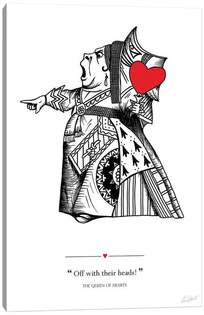 Alice in Wonderland The Queen of Hearts Canvas Art Print - Heart Art