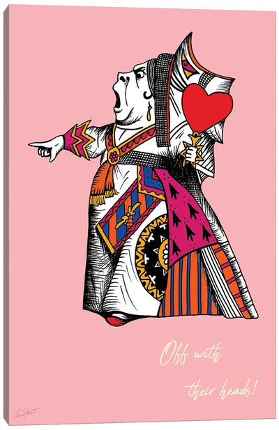 Alice in Wonderland The Queen of Hearts Colour Canvas Art Print - Alice In Wonderland