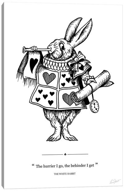 Alice in Wonderland The White Rabbit Canvas Art Print - Kids TV & Movie Art