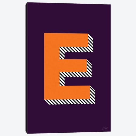 Letter E Canvas Print #EOR25} by Eleanor Stuart Canvas Artwork