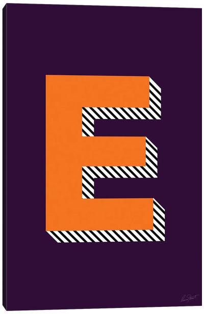 Letter E Canvas Art Print - Letter E