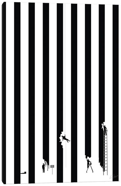 The Painting People Canvas Art Print - Black & White Patterns