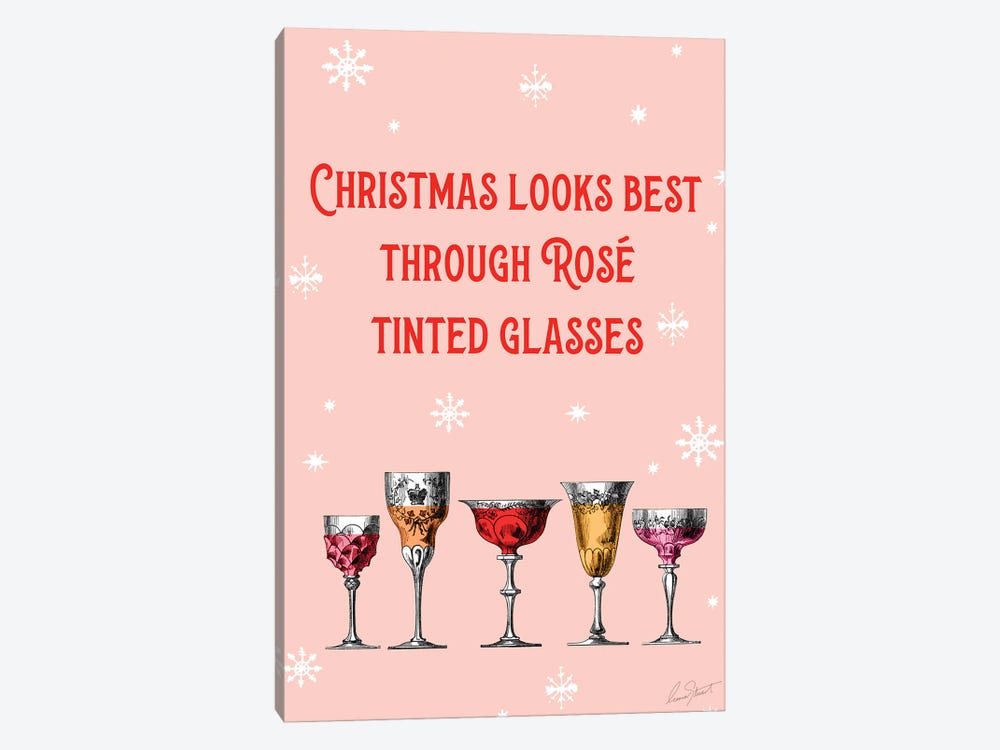 Christmas Looks Best Through Rosé Tinted Glasses by Eleanor Stuart 1-piece Canvas Art
