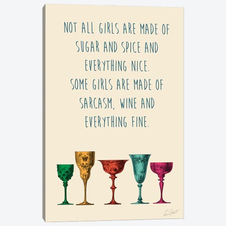 Sarcasm And Wine Canvas Print #EOR68} by Eleanor Stuart Art Print