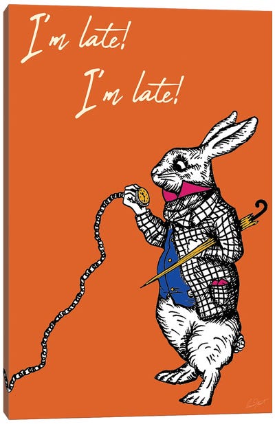 Alice in Wonderland I'm Late I'm Late Colour Canvas Art Print - Novels & Scripts