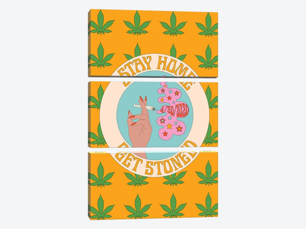 Stay Home Get Stoned by Exquisite Paradox 3-piece Canvas Art