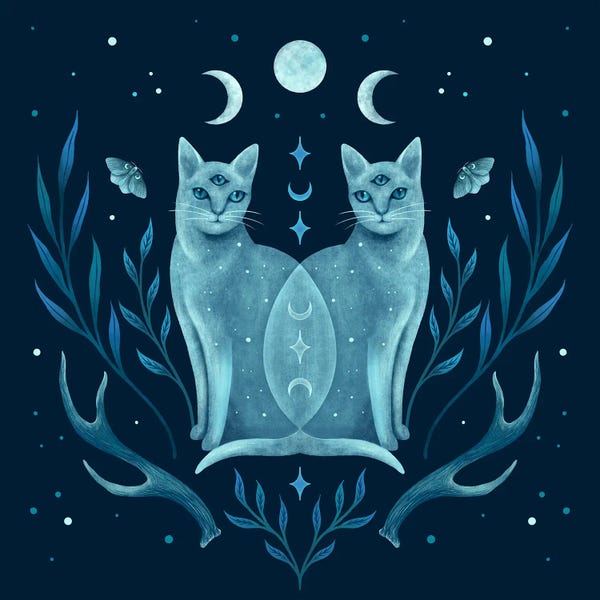 Antlers: Symmetrical Two Cats by Episodic Drawing