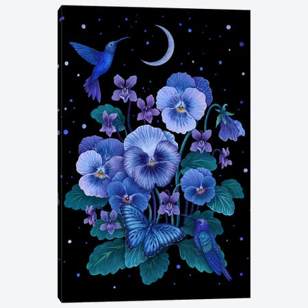 Violet February Flower Canvas Print #EPD17} by Episodic Drawing Canvas Art