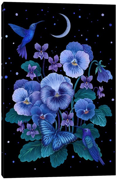 Violet February Flower Canvas Art Print - Violet Art