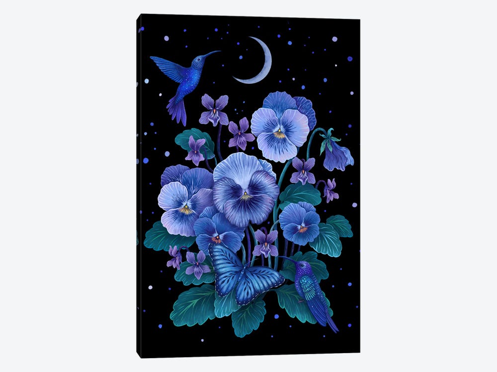 Violet February Flower by Episodic Drawing 1-piece Art Print
