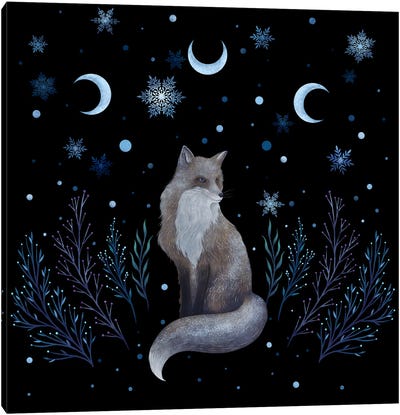 Winter Fox Canvas Art Print - Snow Art