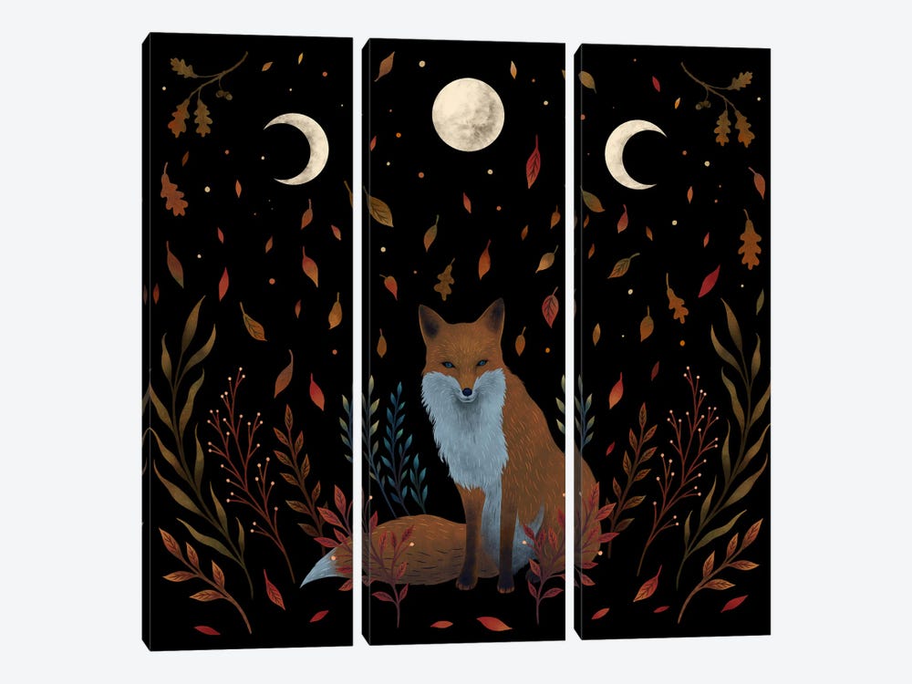 Autumn Fox by Episodic Drawing 3-piece Canvas Art Print
