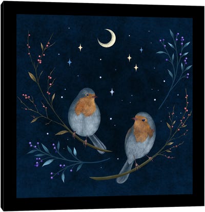 Birds And Berries Canvas Art Print - Episodic Drawing