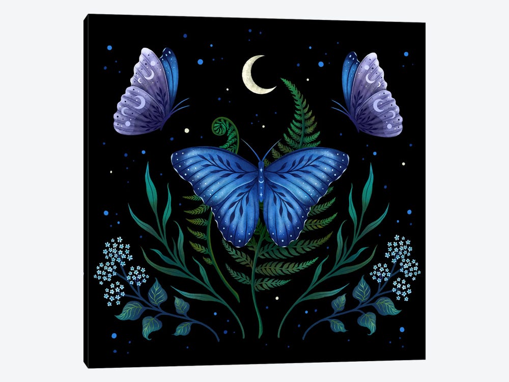 Blue Morpho Butterfly by Episodic Drawing 1-piece Canvas Art Print
