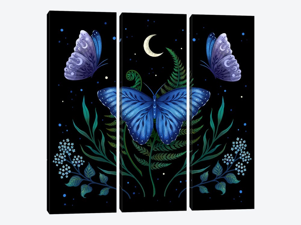 Blue Morpho Butterfly by Episodic Drawing 3-piece Art Print