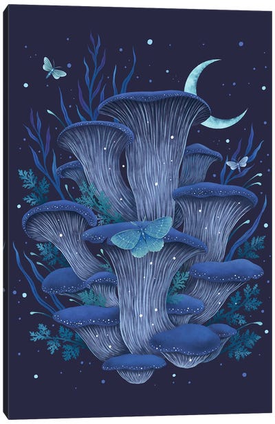 Blue Oyster Canvas Art Print - Mushroom Art