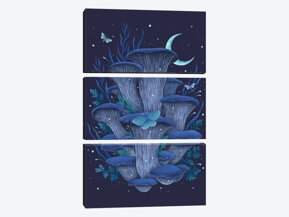Blue Oyster by Episodic Drawing 3-piece Canvas Artwork