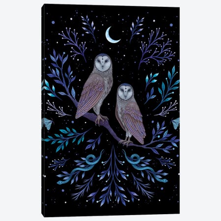 Owls In The Moonlight Canvas Print #EPD2} by Episodic Drawing Canvas Art Print