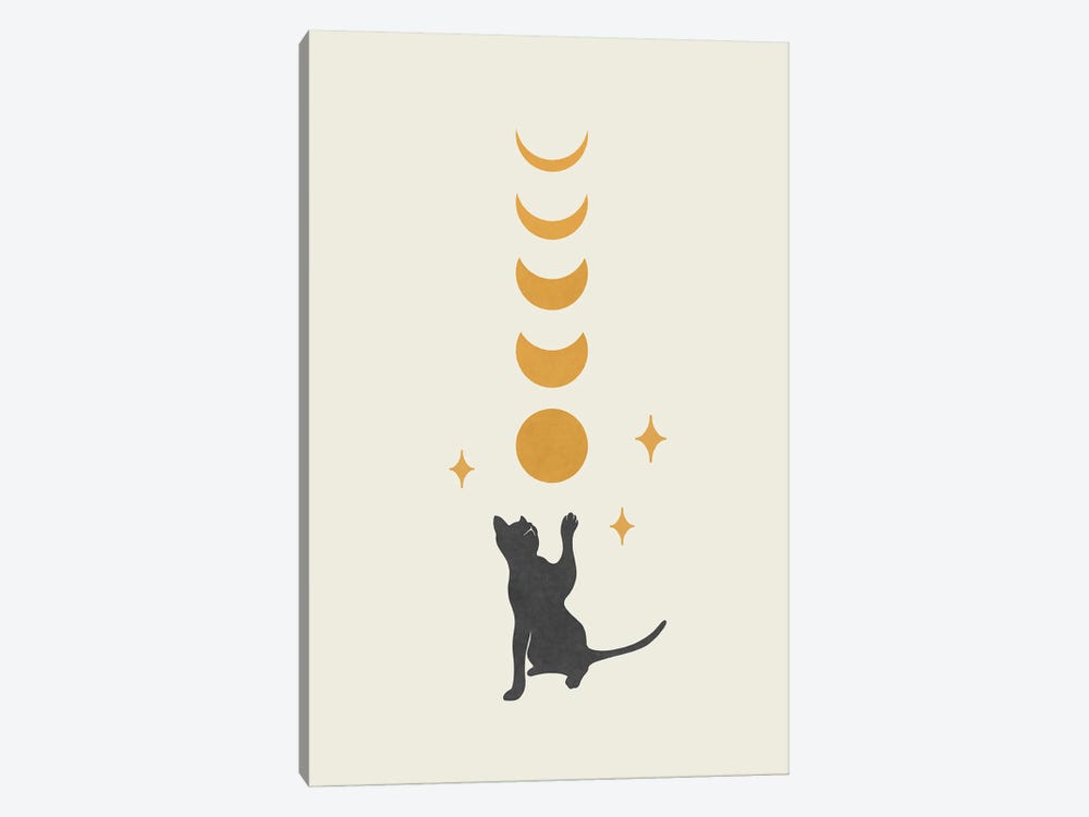 Cat And Moon II by Episodic Drawing 1-piece Canvas Art