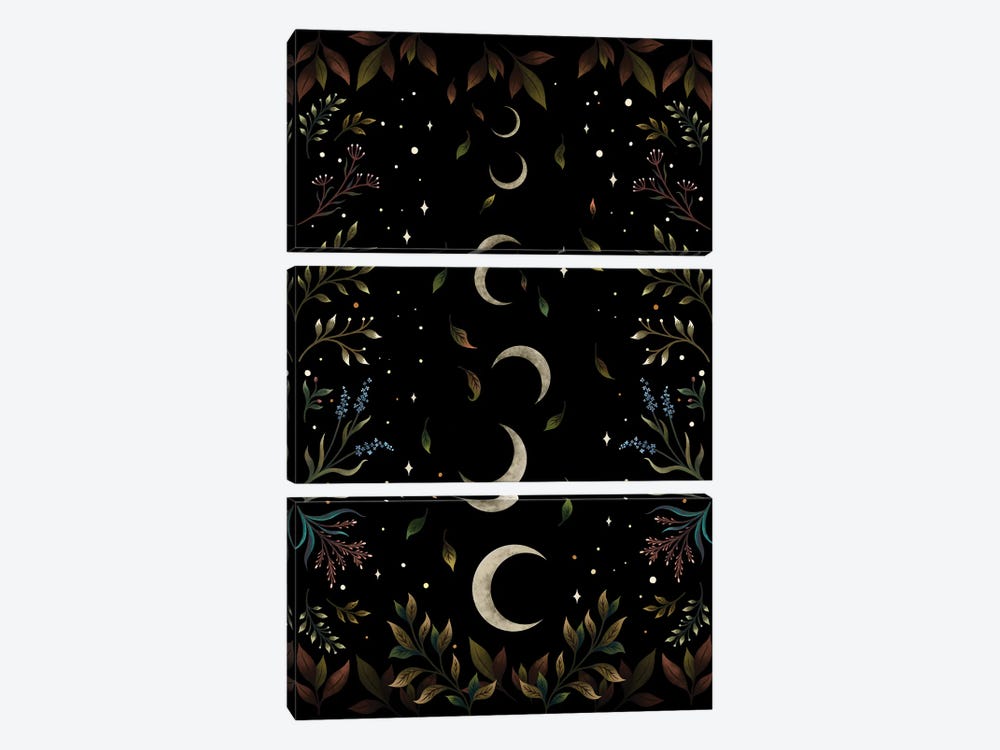 Crescent Moon Garden by Episodic Drawing 3-piece Canvas Artwork