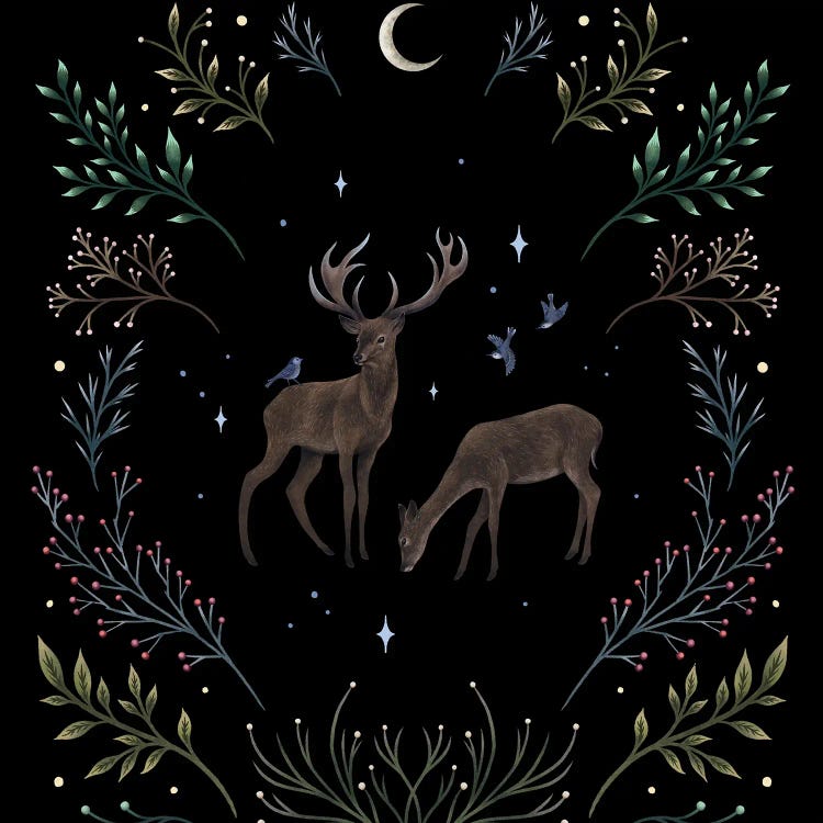 Deers In The Moonlight