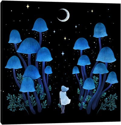 Fungi Forest Canvas Art Print - Mushroom Art