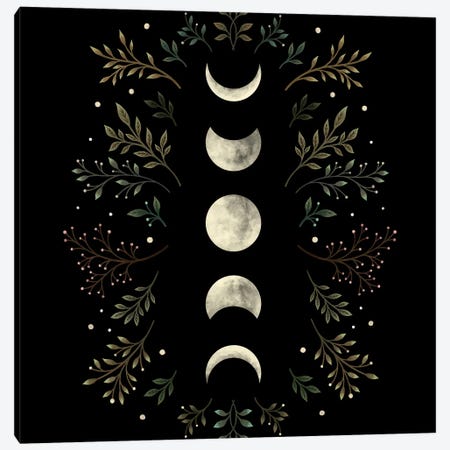 Moonlight Garden Olive Canvas Print #EPD53} by Episodic Drawing Canvas Print