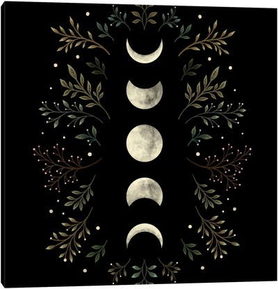 Moonlight Garden Olive Canvas Art Print