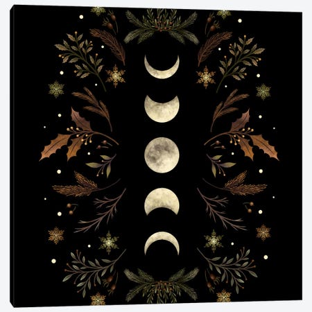 Moonlight Garden Winter Brown Canvas Print #EPD54} by Episodic Drawing Canvas Wall Art
