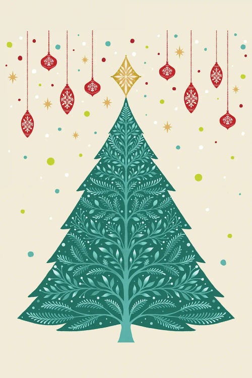 Christmas Night Tree Vintage