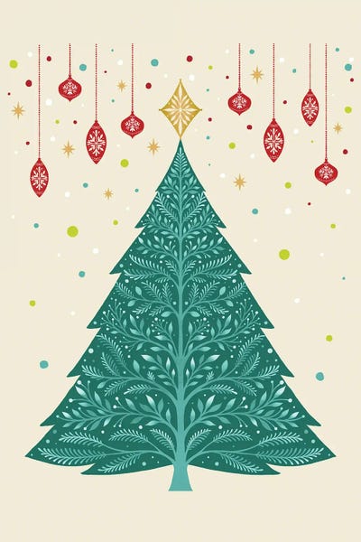 Christmas Night Tree Vintage