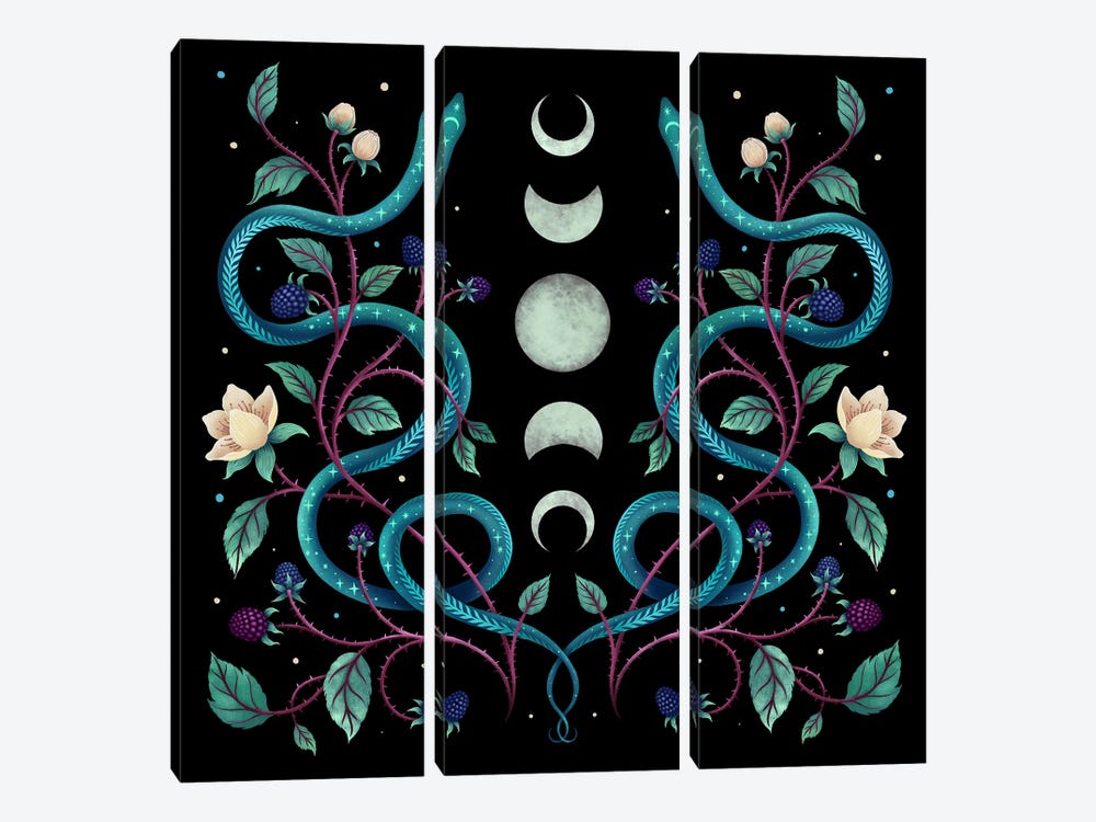 Serpent Moon by Episodic Drawing 3-piece Canvas Art Print