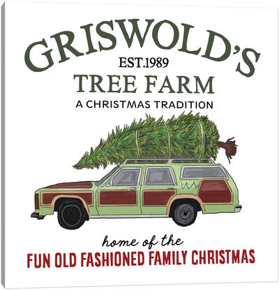 Griswold's Tree Farm Canvas Art Print - Large Christmas Art