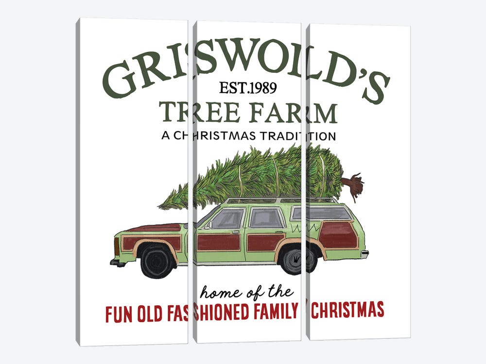 Griswold's Tree Farm by Ephrazy Graphics 3-piece Canvas Art Print
