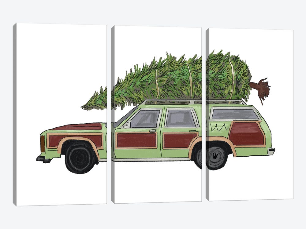 Family Vacation Car by Ephrazy Graphics 3-piece Art Print