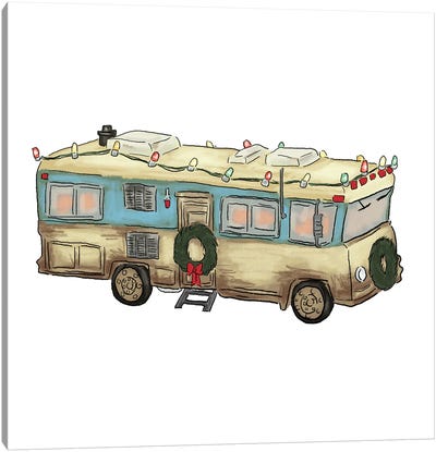 Christmas Vacation Bus Canvas Art Print