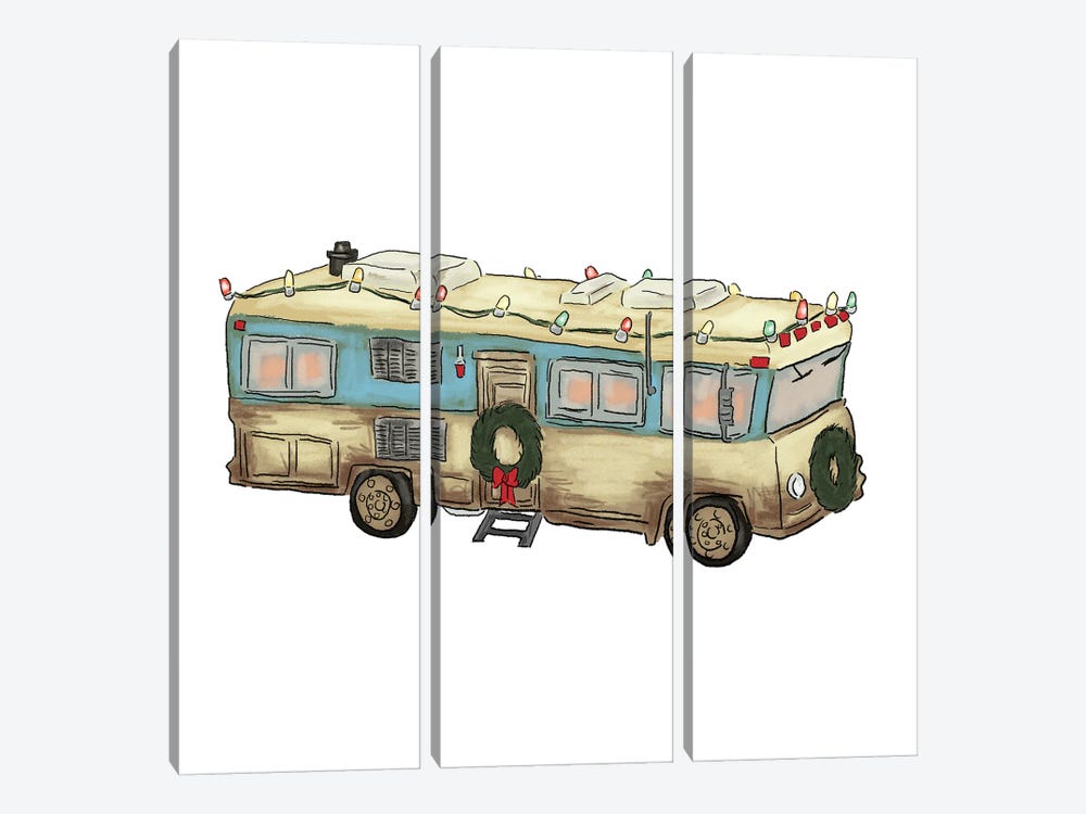 Christmas Vacation Bus by Ephrazy Graphics 3-piece Art Print