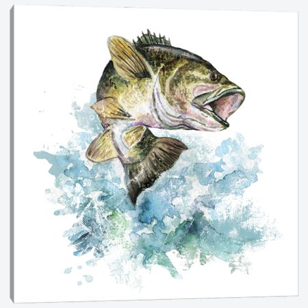 Bass Fishing Canvas Print #EPG10} by Ephrazy Graphics Canvas Artwork