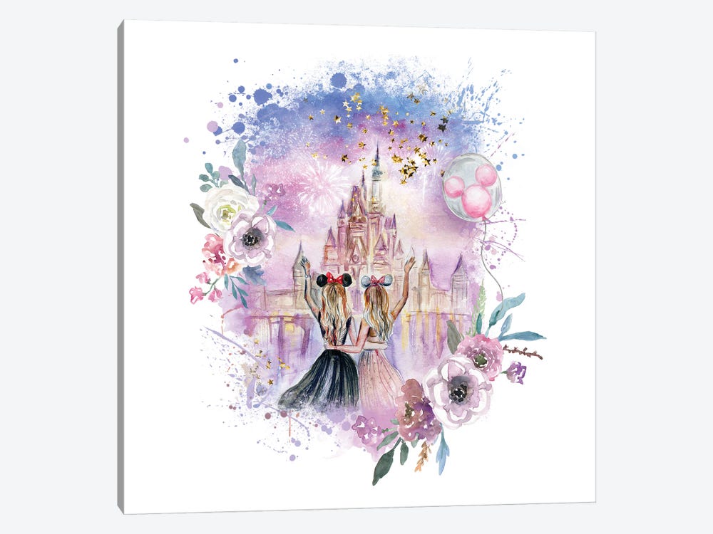 Magic Kingdom Girls by Ephrazy Graphics 1-piece Canvas Print