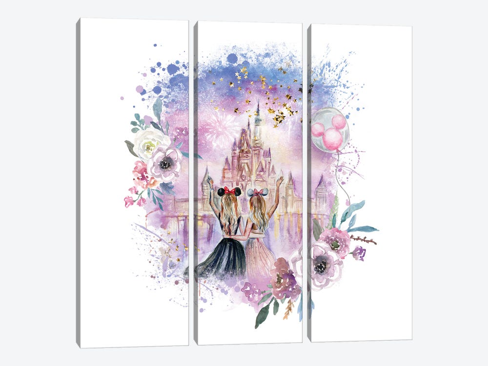 Magic Kingdom Girls by Ephrazy Graphics 3-piece Canvas Print