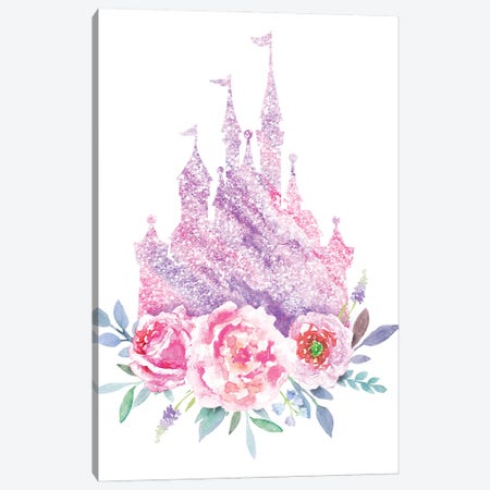 Magic Kingdom Floral Castle Canvas Print #EPG126} by Ephrazy Graphics Canvas Print
