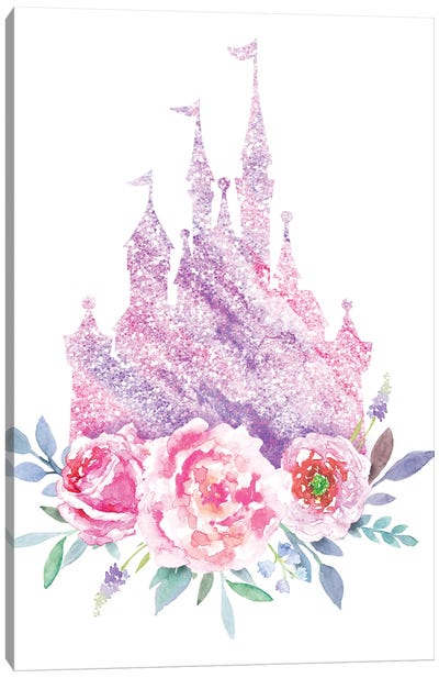 Magic Kingdom Floral Castle Canvas Art Print - Ephrazy Graphics