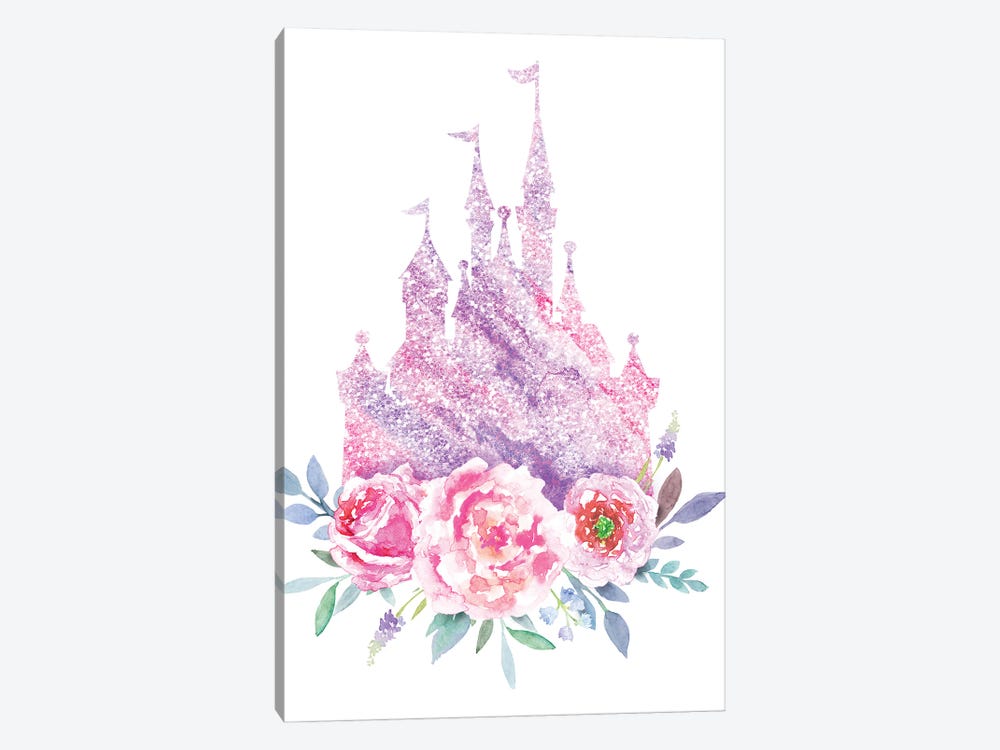 Magic Kingdom Floral Castle by Ephrazy Graphics 1-piece Canvas Wall Art