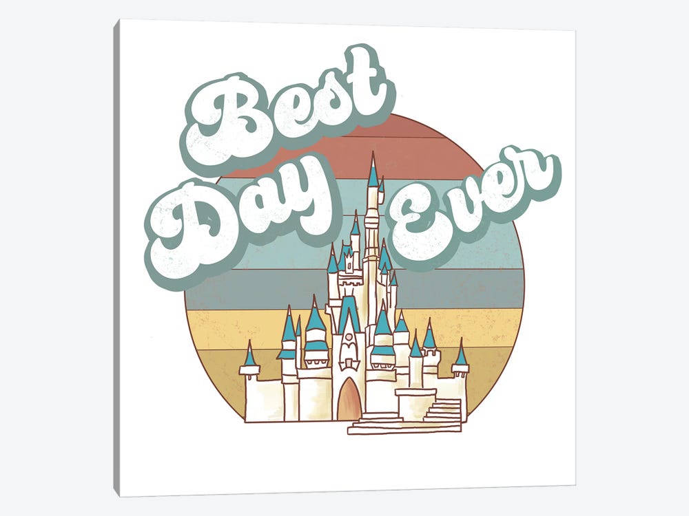 Bast Day Ever Retro Castle by Ephrazy Graphics 1-piece Canvas Wall Art