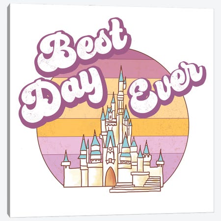 Best Day Ever Retro Castle II Canvas Print #EPG129} by Ephrazy Graphics Canvas Wall Art
