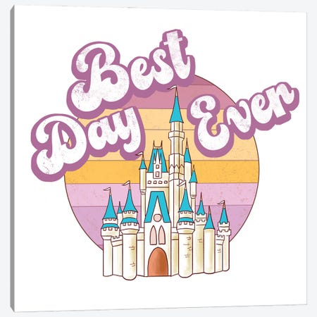 Best Day Ever Retro Castle III Canvas Print #EPG130} by Ephrazy Graphics Canvas Print
